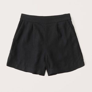 NWT Abercrombie Black Linen Blend Pull On Shorts Size XS